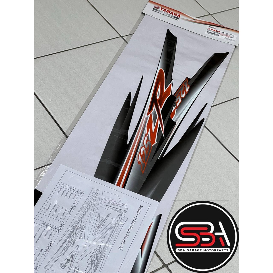 STICKER STRIPE BODY SET COVERSET 125ZR MORITAKA HITAM OREN ORIGINAL