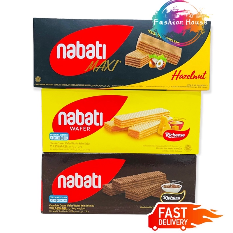 Nabati Richeese Cheese Cream Wafer Richoco Chocolate Cream Wafer