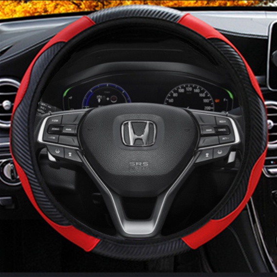 Honda Carbon Fiber Leather Steering Cover Penutup Stereng No Smell City