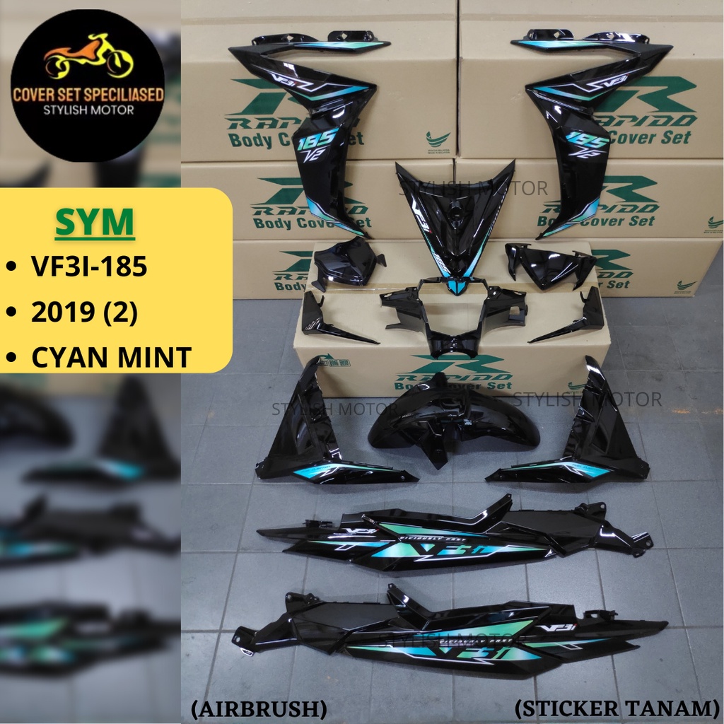 STICKER TANAM AIRBRUSH RAPIDO COVER SET SYM VF3 ABS LE V1 V2 V3 VF3I