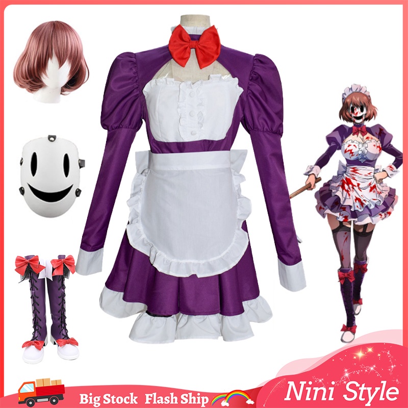 High Rise Invasion Maid Fuku Kamen Anime Cosplay Costume Sexy Maid