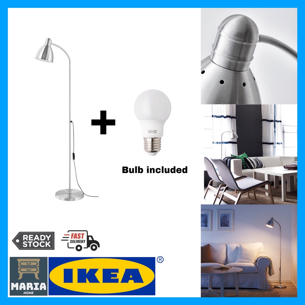 Ikea Lersta Floor Reading Lamp Aluminium Ready Stock Shopee Malaysia