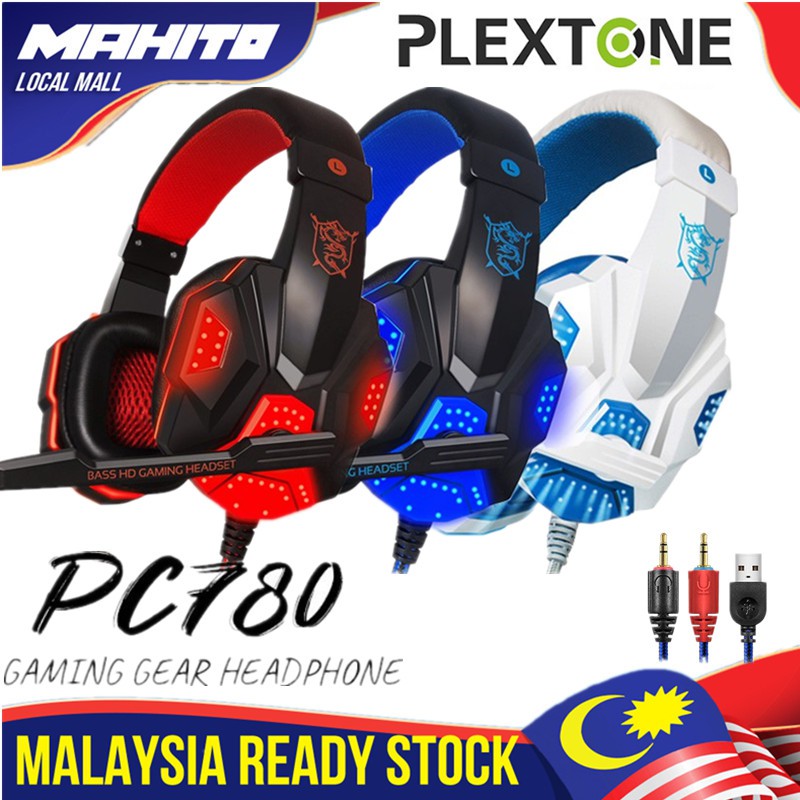 Plextone Pc Gaming Headphones Led Light Noise Cancellation E Sports