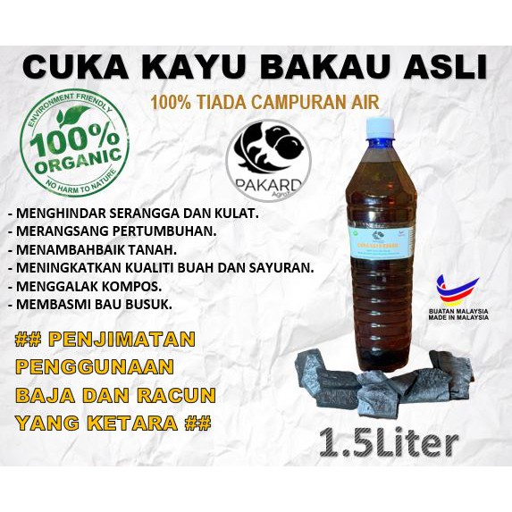 PATI CUKA KAYU BAKAU ASLI 100 100 PURE MANGROVE WOOD VINEGAR 1 5L