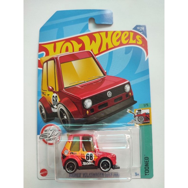 Hot Wheels Tooned Volkswagen VW Golf MK1 NOT PERFECT CARD CONDITION