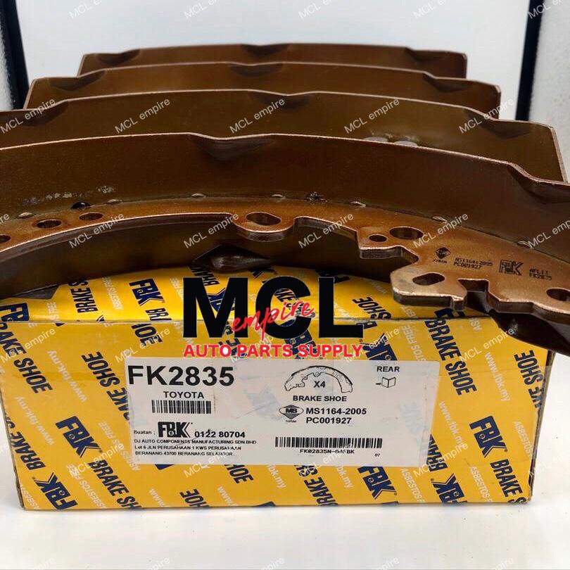 FBK Rear Brake Shoe FK2835 Toyota Hilux Vigo Kun25 Shopee Malaysia