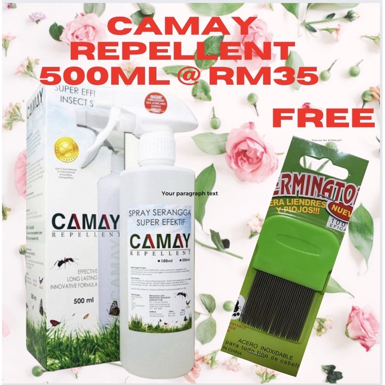 Camay Repellent Spray Serangga Natural Kutu Semut Pepijat Lipas Lipan