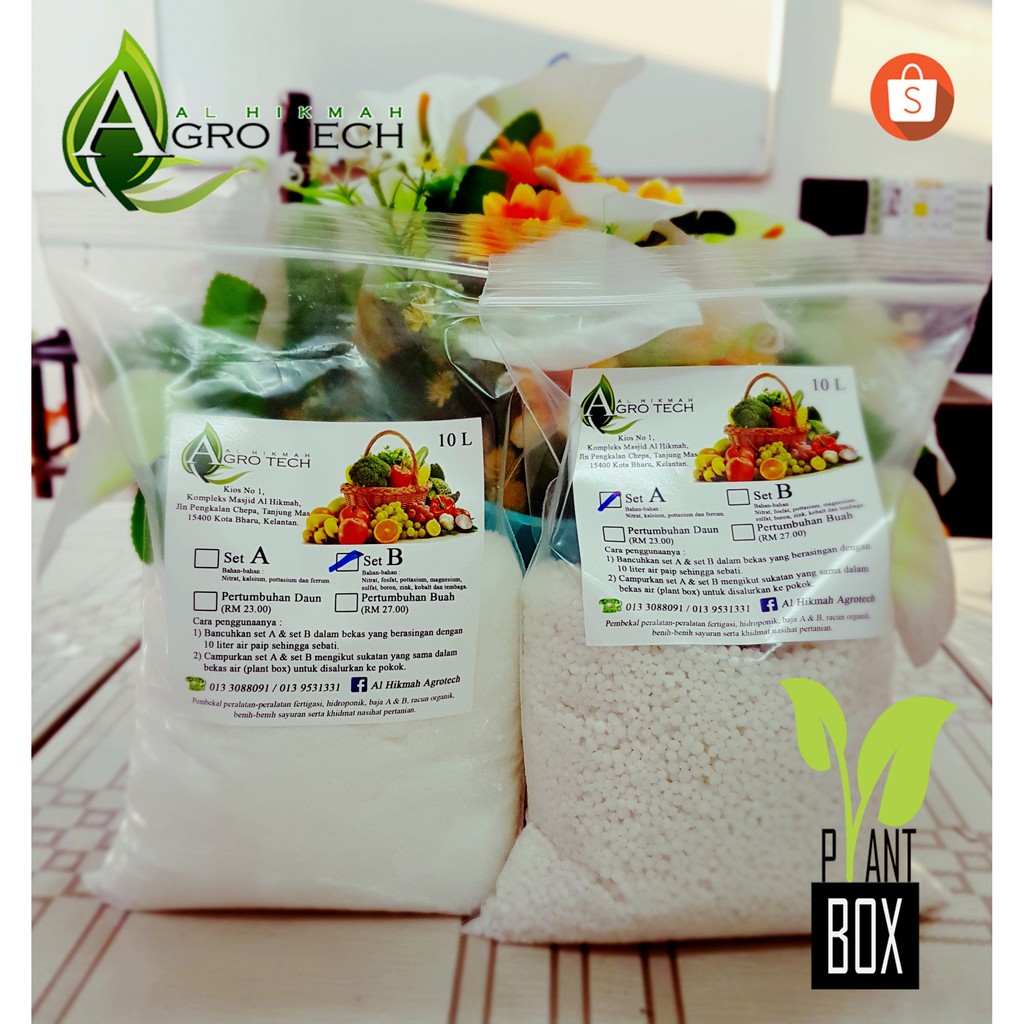 Set Baja Ab Agrotech Kg L Fertigasi Hidroponik Shopee Malaysia