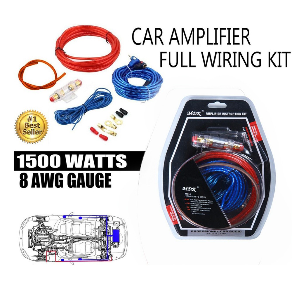 Ga Car Audio Subwoofer Amplifier Wiring Fuse Holder Wire Cable Kit