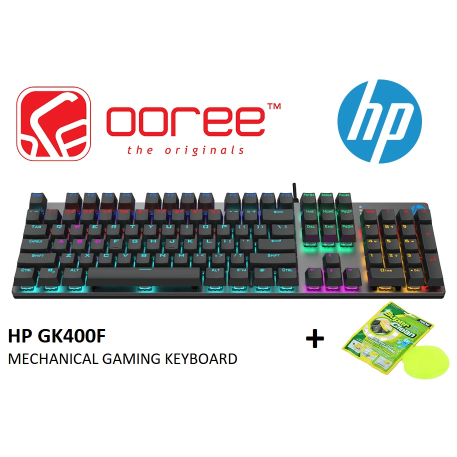 HP GK400F WIRED MECHANICAL GAMING RGB KEYBOARD WITH BLUE SWITCH ANTI