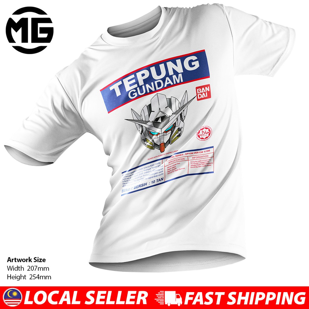 Tepung Gundam T Shirt Viral Troll Tee Shopee Malaysia