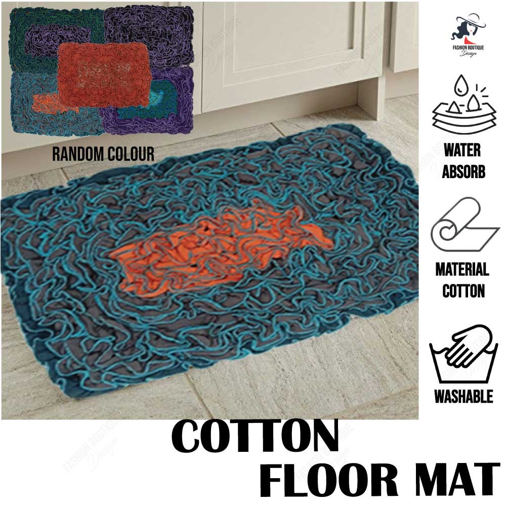 Cotton Floor Mat Bath Mat Water Absorb Alas Kaki Ruang Tamu Kain Lap