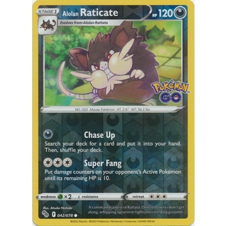 Alolan Raticate Reverse Holo Common Pokemon Go