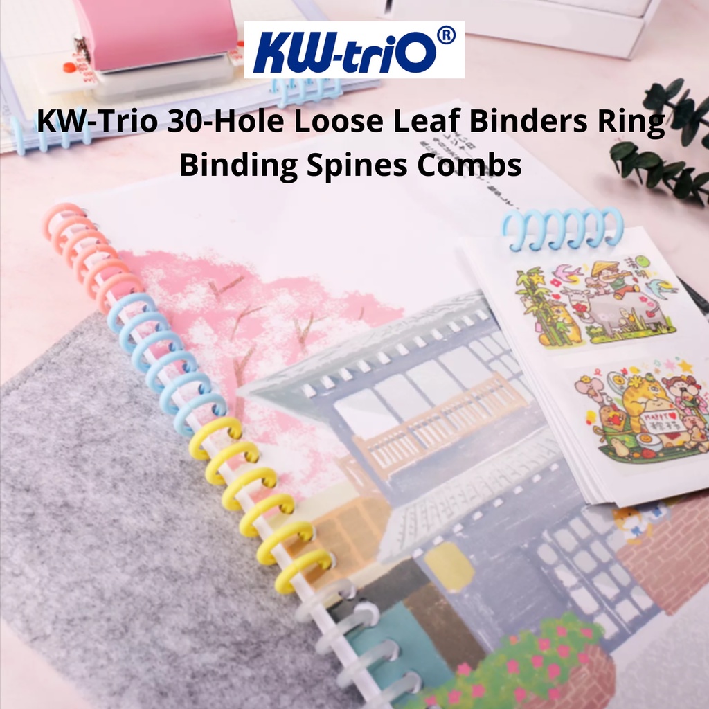 Kw Trio Plastic Hole Loose Leaf Binders Ring Binding Spines Combs