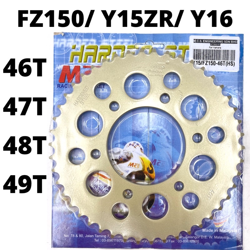 Fz Y Zr Y Rear Sprocket Mcs Harden Steel Spoket Belakang