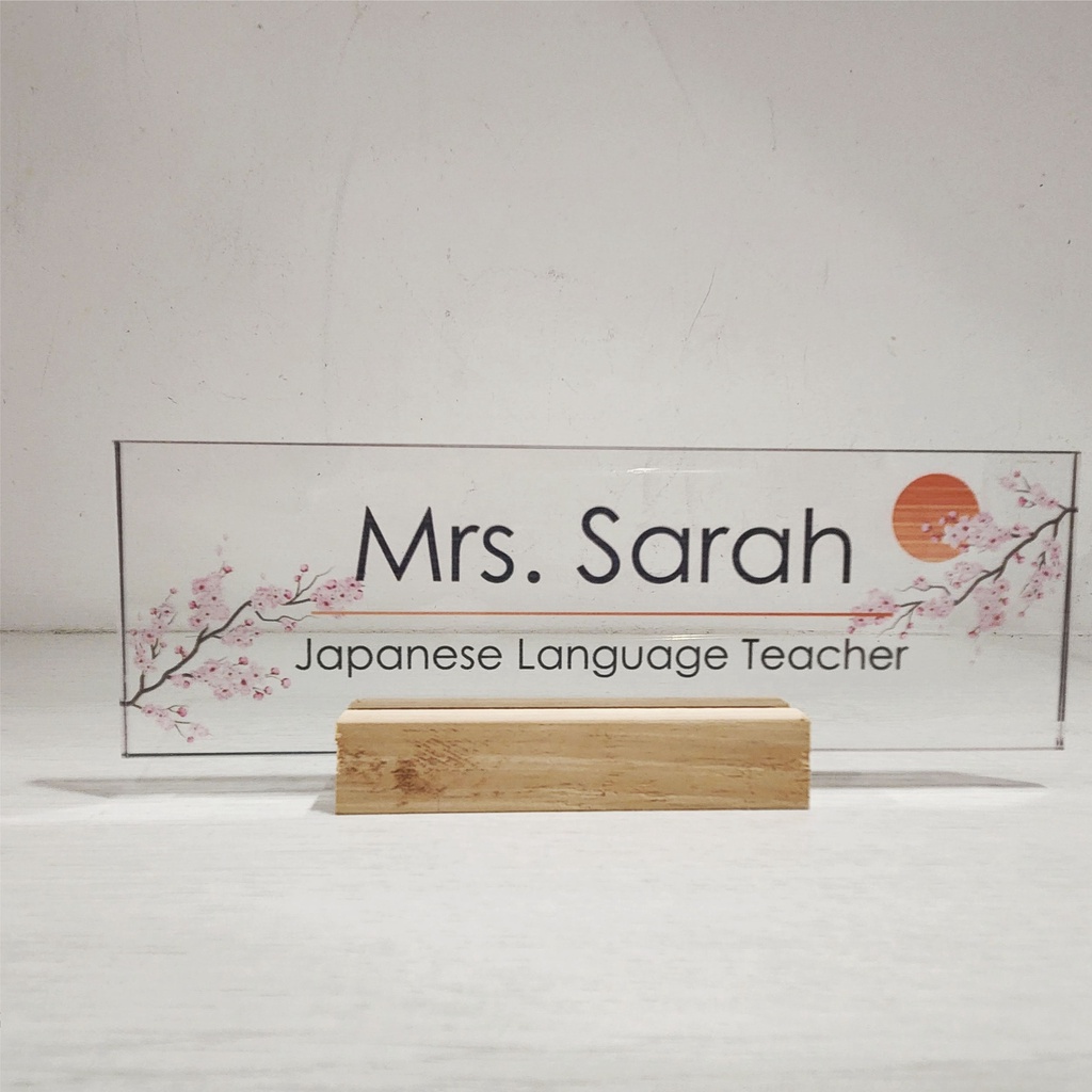 Desk Name Plate Papan Tanda Nama Meja Custom Name Plat Acrylic