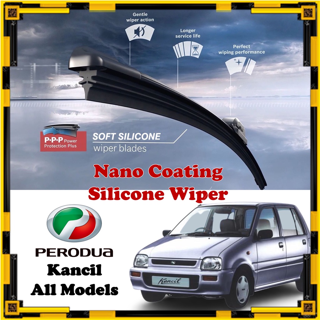 Perodua Kancil Nano Coating Soft Silicone Car Wiper Blades 1 Pair