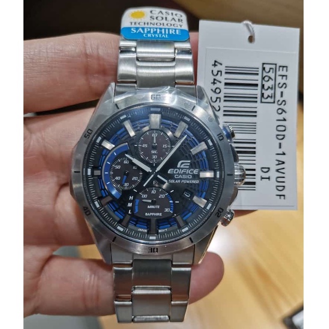 CASIO Edifice Slim Line Tough Solar With Sapphire Crystal EFS S610D 1A