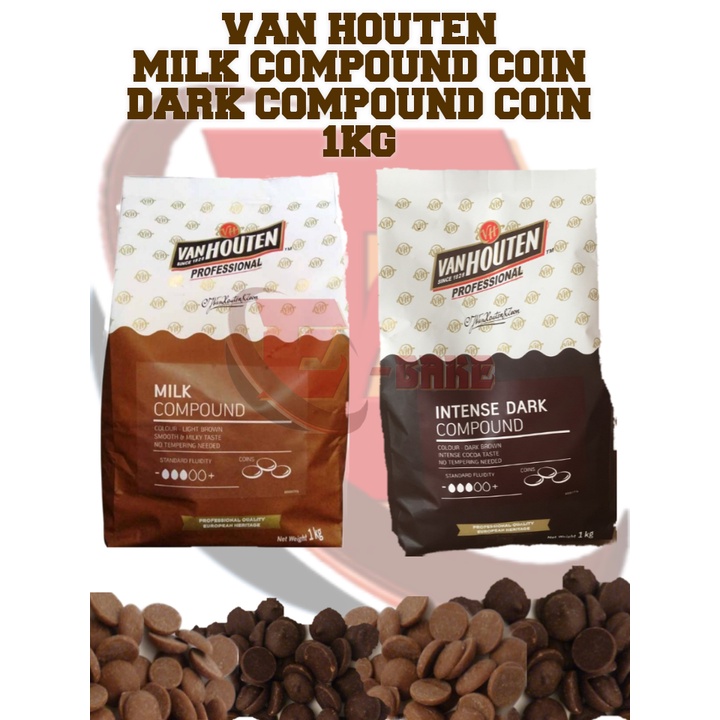 Van Houten Milk Chocolate Compound Coin Dark Chocolate Compound Coin