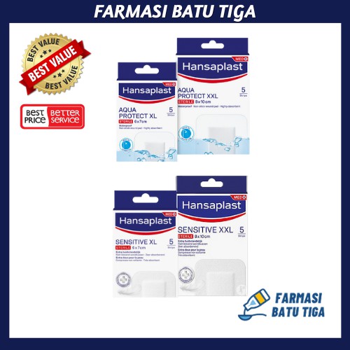 Hansaplast Med Sensitive Aqua Protect Sterile Xl Xxl Strips