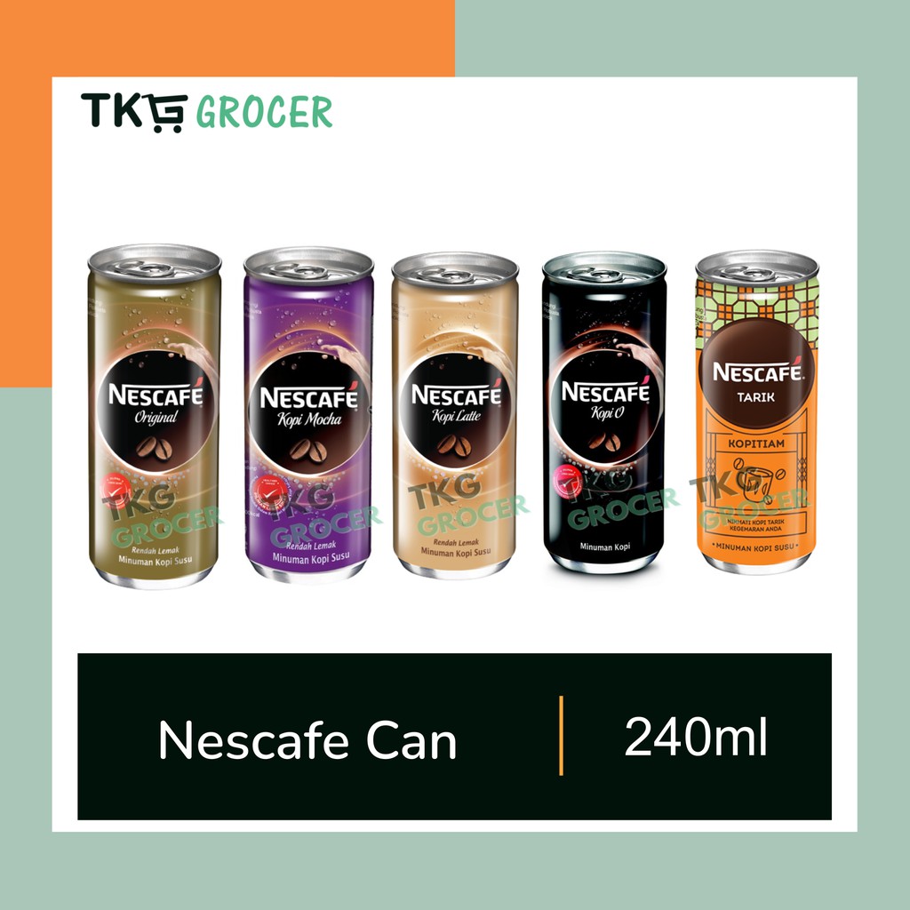 Nescafe Can 240ml Original Mocha Latte Kopi O Tarik Shopee