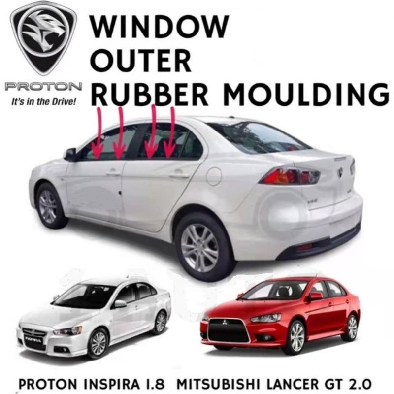 Outer Door Window Moulding Lining Rubber Mitsubishi Lancer Evo X