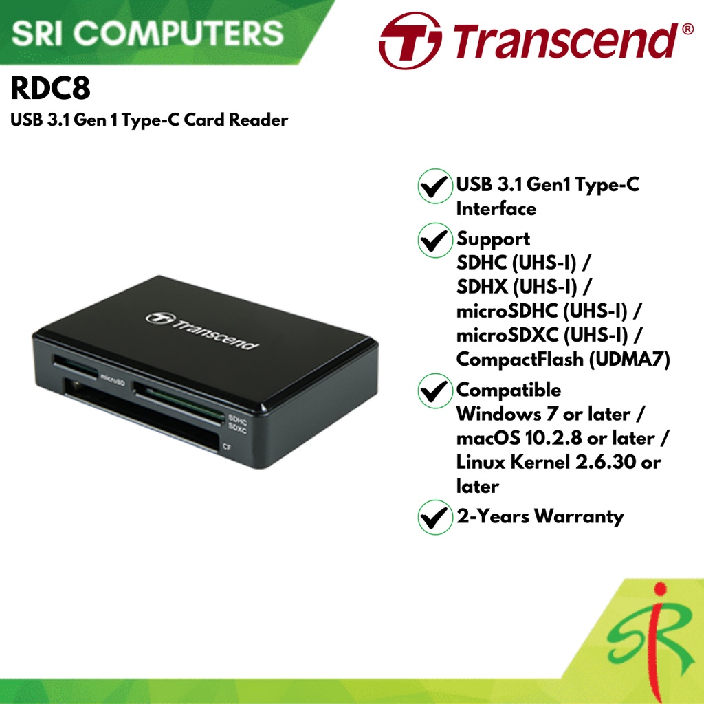 Transcend Rdc Usb Gen Type C Card Reader Years Warranty