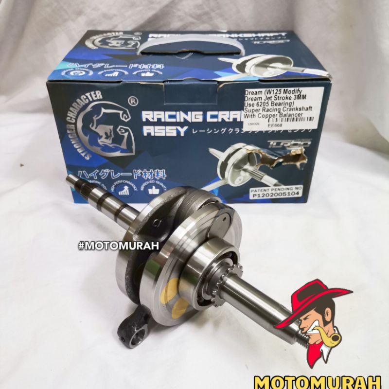 RACING CRANKSHAFT WAVE125 MODIFY EX5 DREAM JET 3MM TANAM LADUNG WITH