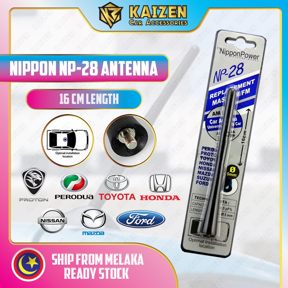 Nippon Np Universal Antenna Radio Pole Proton Perodua Toyota Honda