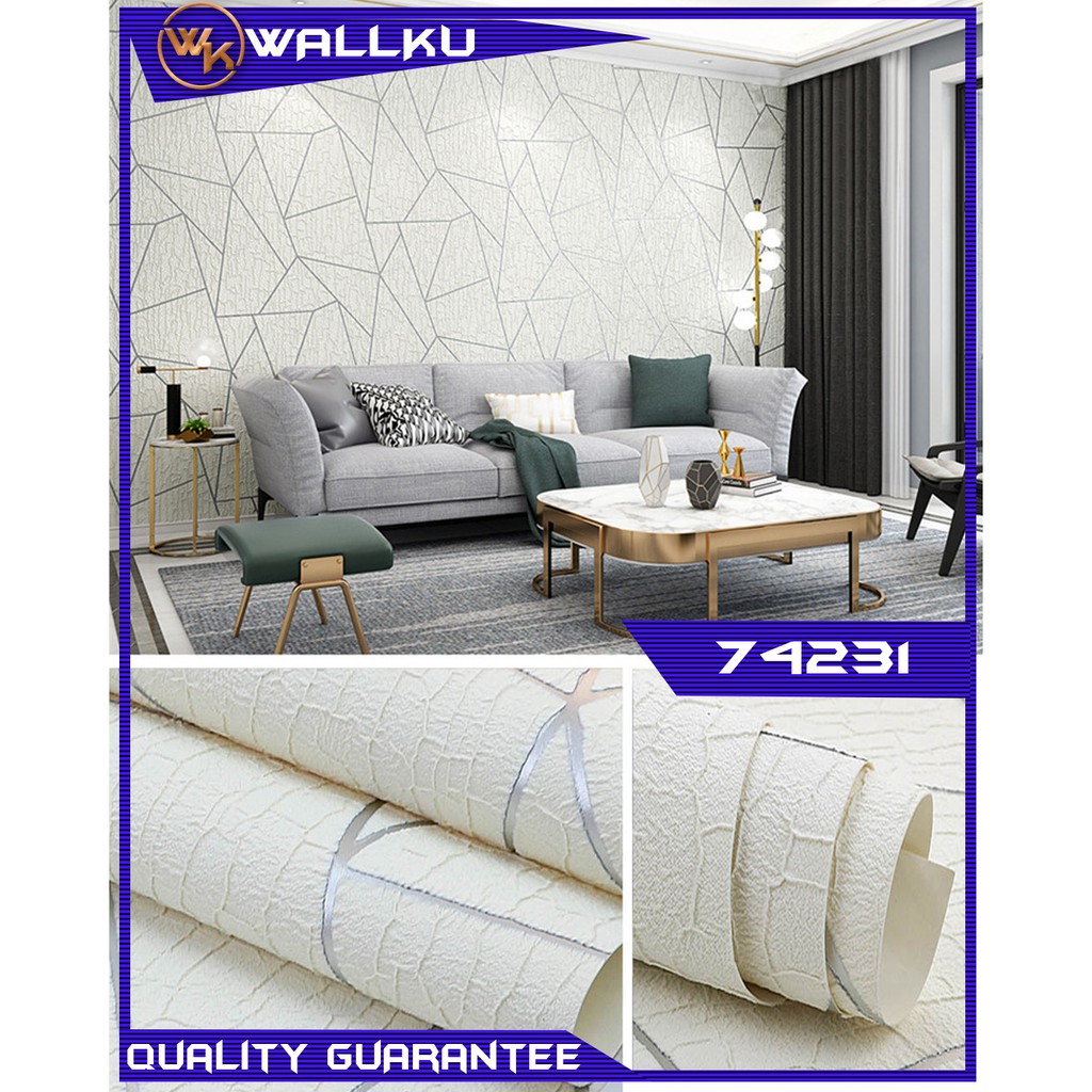 Wallku D Non Woven Rhombus Suede Wallpaper Stickers Glue Wall Paper