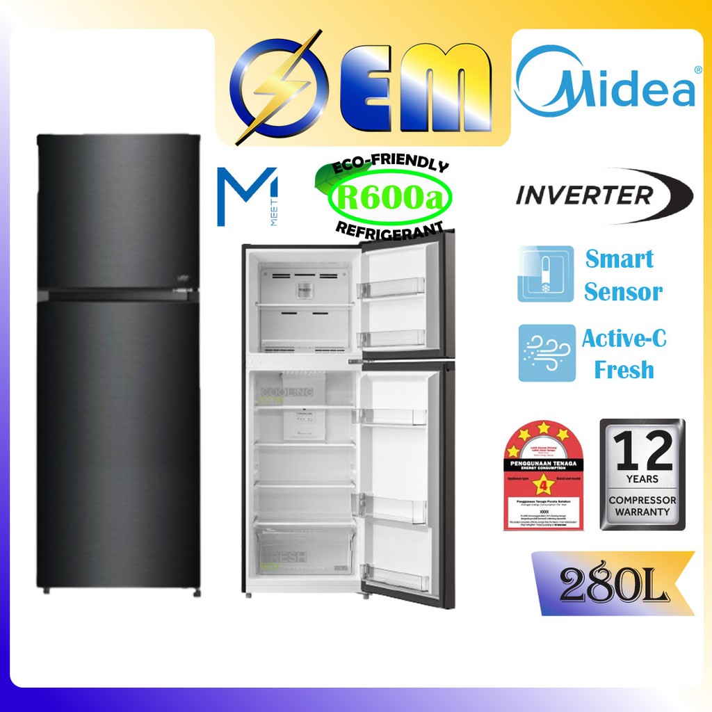 L L L Midea Inverter Quattro Door Fridge Pintu Peti Sejuk