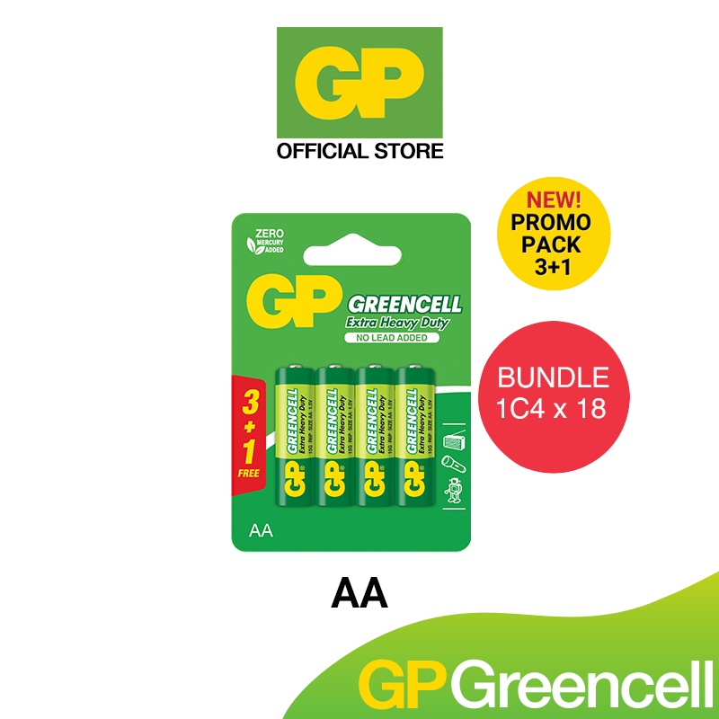 Gp Greencell Extra Heavy Duty Battery Aa Card Of S X Promo Pack