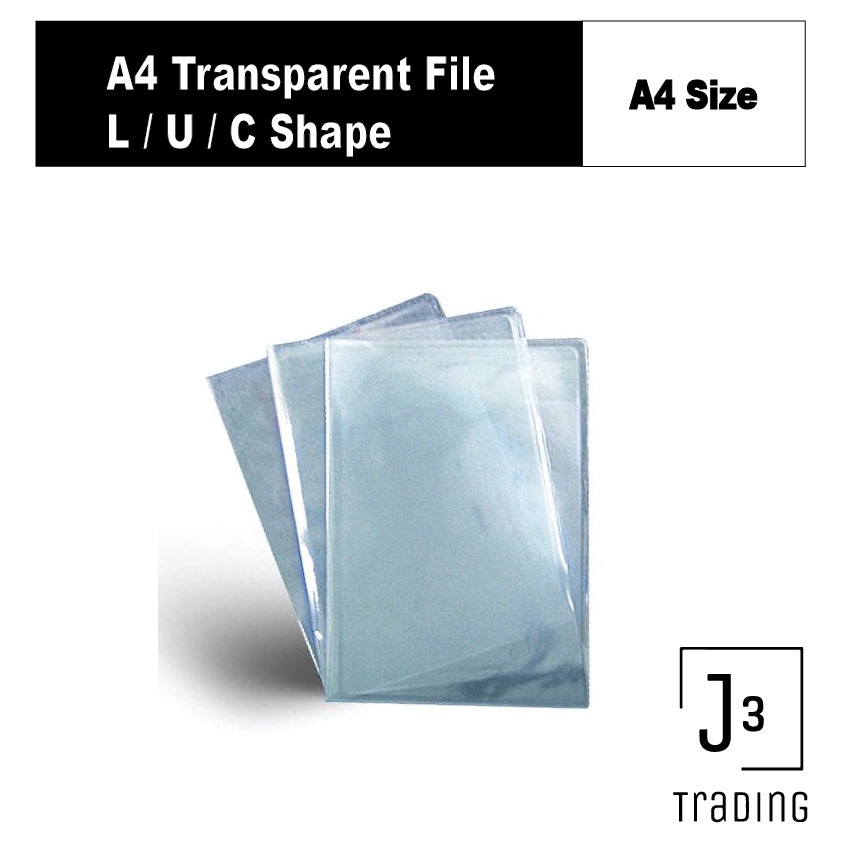 A4 PVC Clear Transparent U Shape C Shape L Shape Paper Document