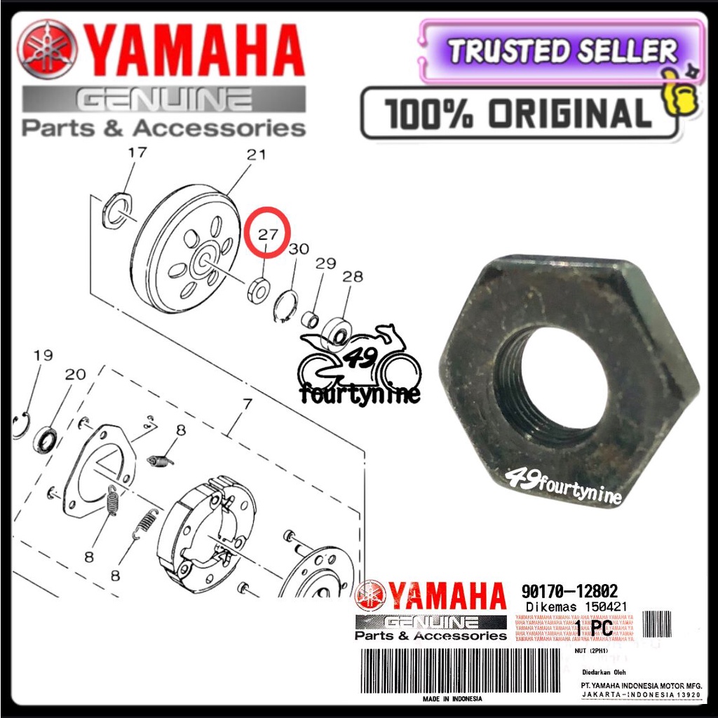 Original Nvx Nvx Nmax N Max Solariz Avantiz Rear Pulley Nut