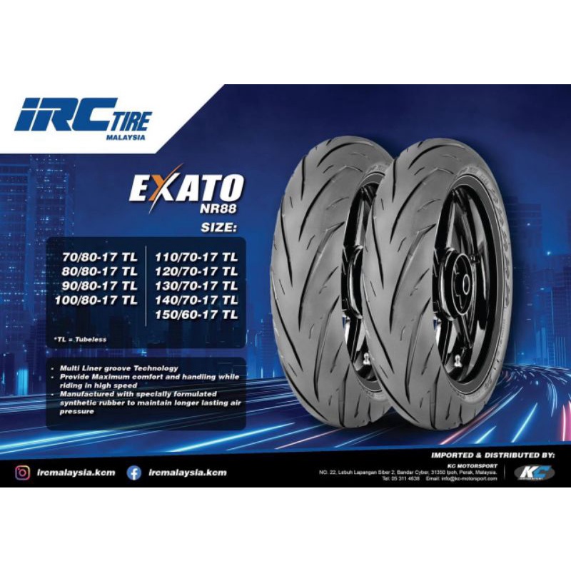 Tayar Irc Exato Nr Shopee Malaysia