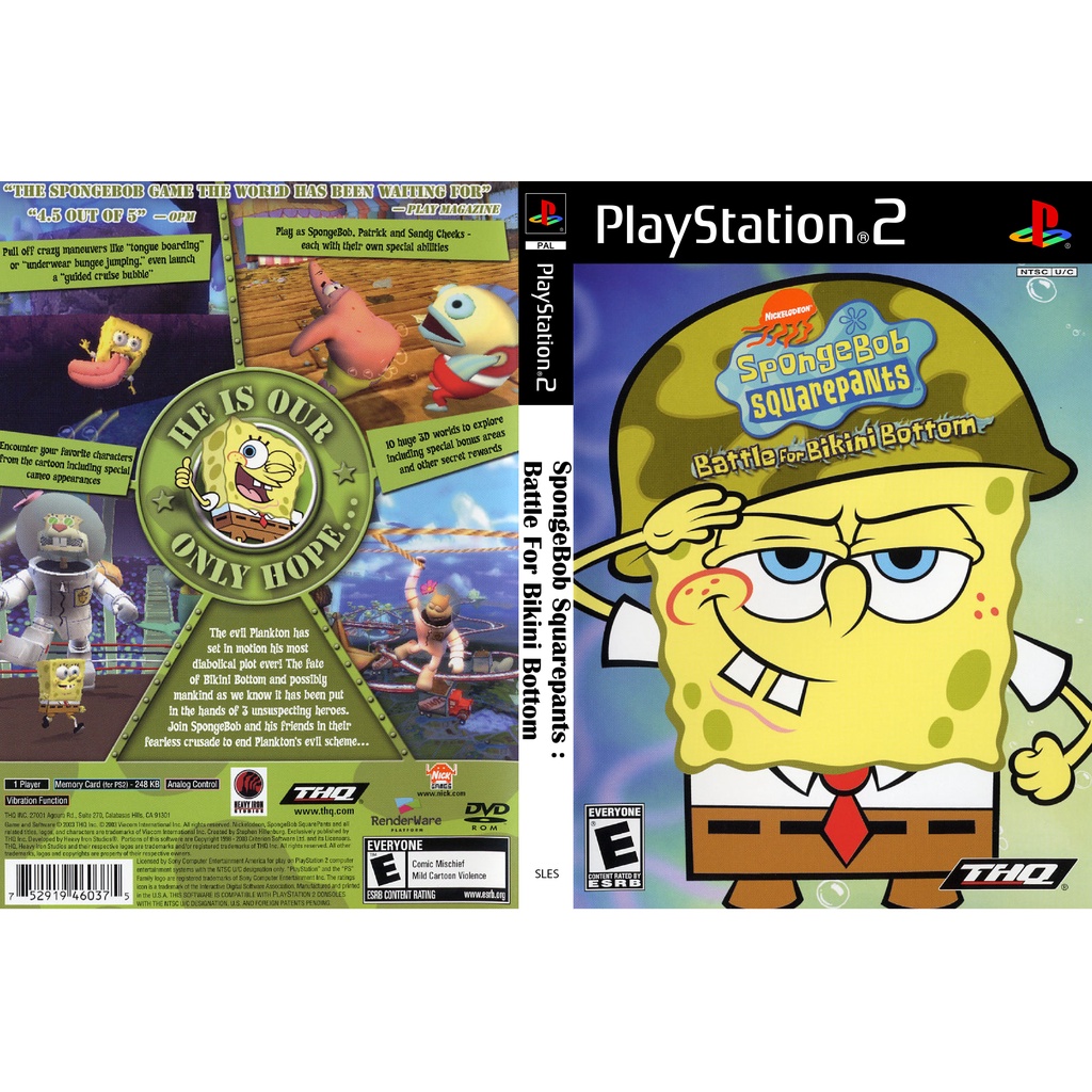 PS2 CD DVD Games SpongeBob Square Pants Battle For Bikini Bottom DVD