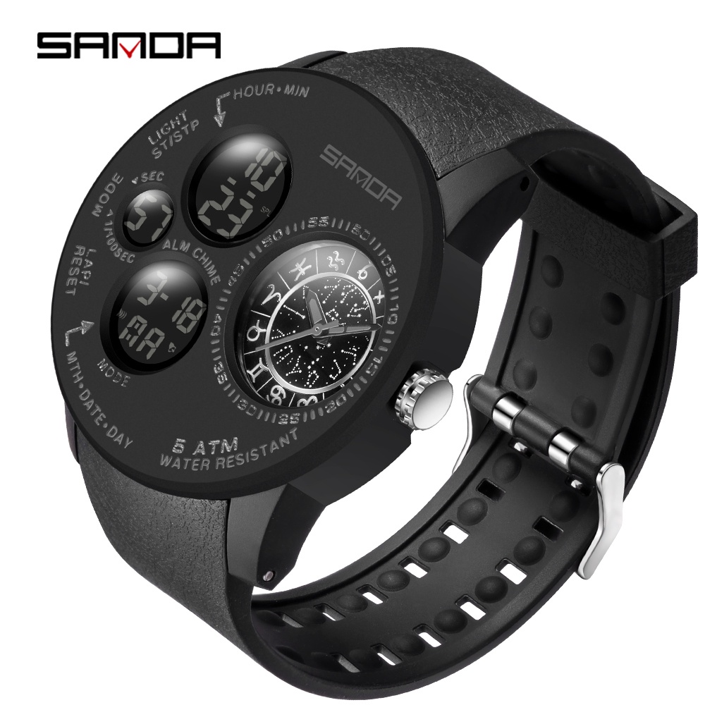 SANDA Top Brand Luxury Fashion Men Sports Watch Waterproof Quartz Men