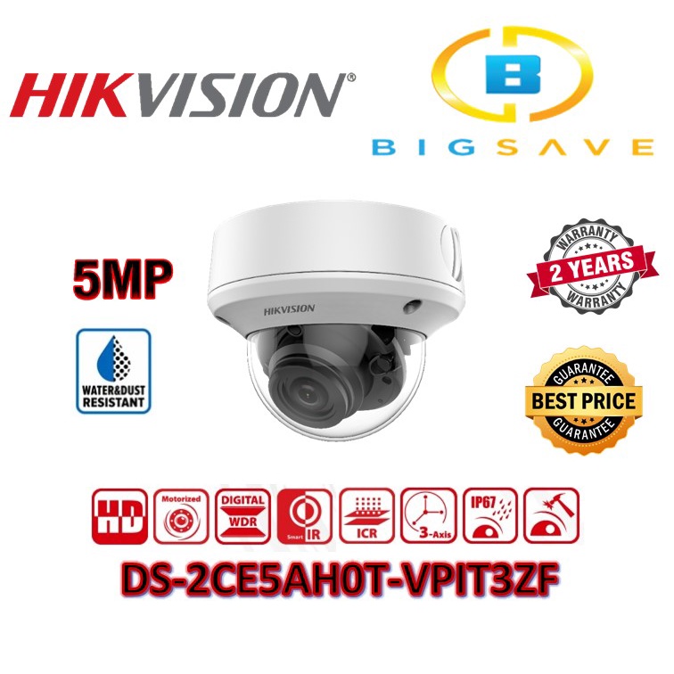 Hikvision Mp Ds Ce Ah T Vpit Zf Dome Camera Mm Shopee