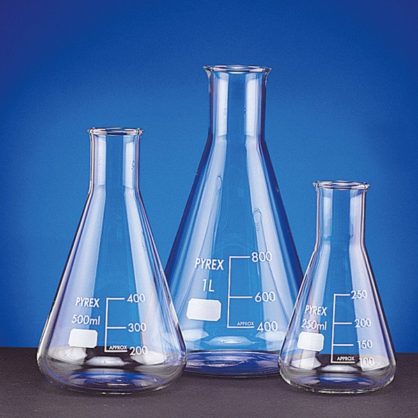 Conical Flask Narrow Mouth Borosillicate Glass Pyrex Iwaki Shopee