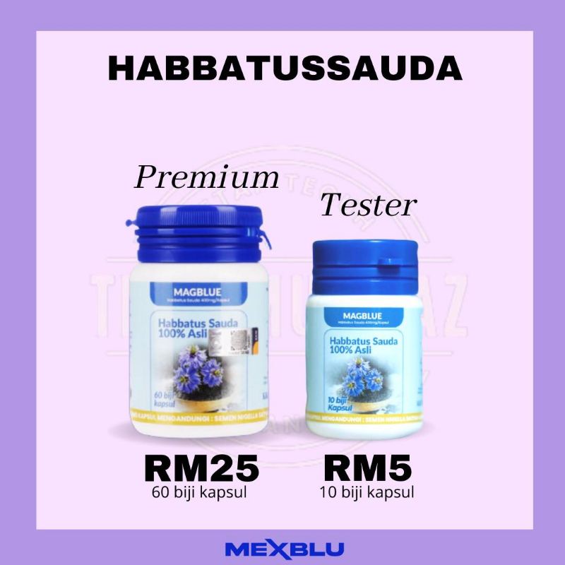 Habbatus Sauda Magic Blue Mexblu Kapsul Original HQ Lulus KKM 400mg