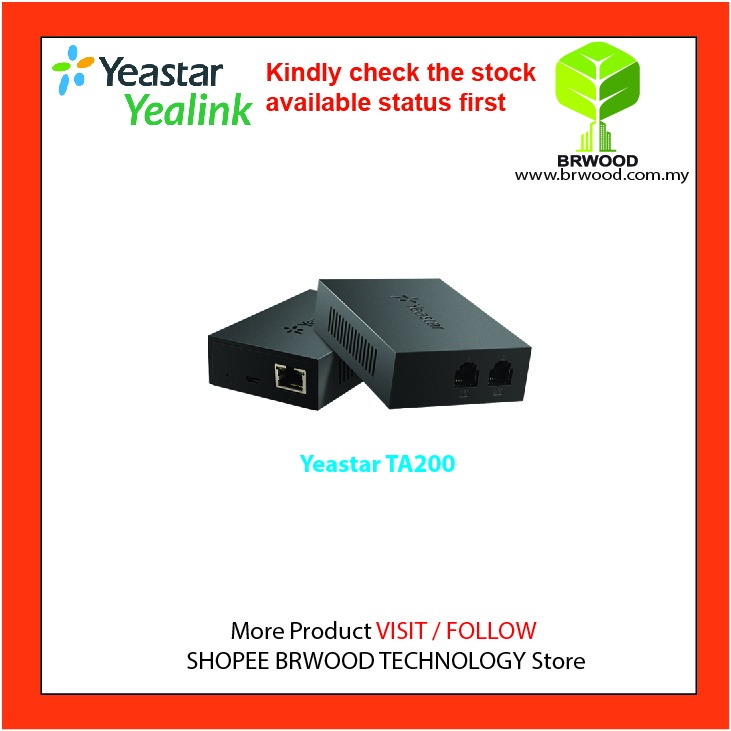 YEASTAR TA200 NEOGATE ANALOG TELEPHONE ADAPTOR WITH 2 FXS PORT