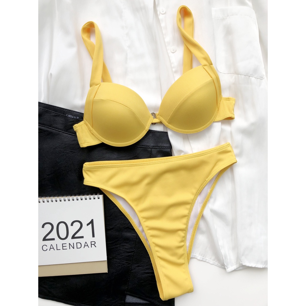 DUNEA Women Sexy High Cut Push Up Bikini Swimsuit 2 Piece Set Shopee