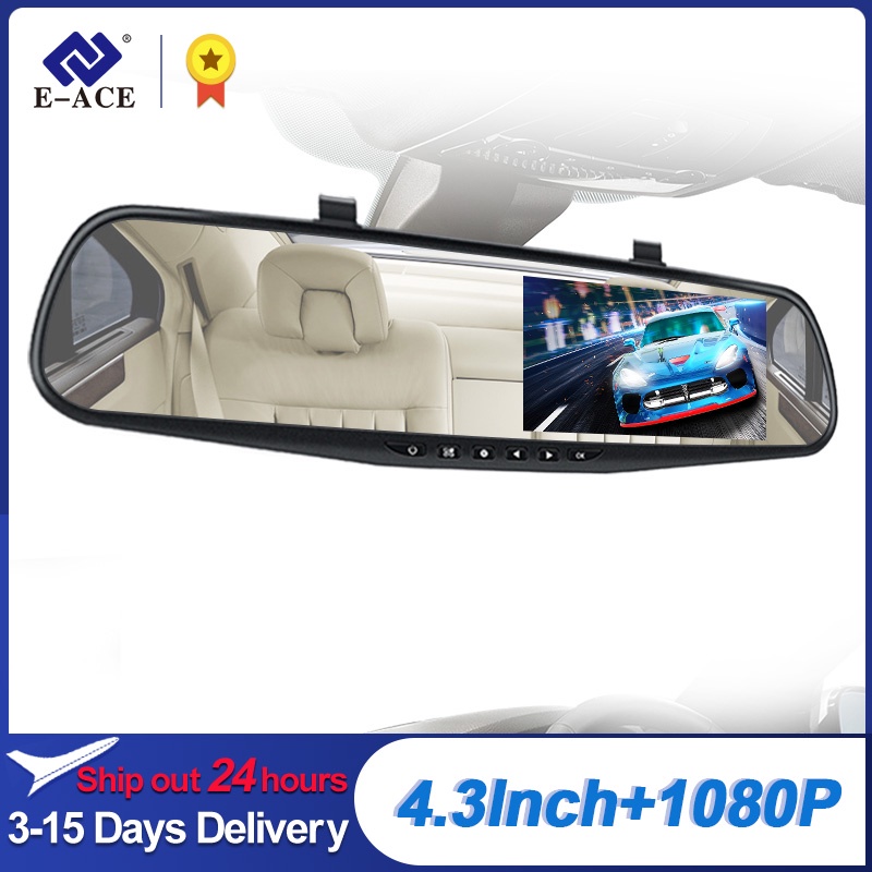 E Ace Car Dvr Mirror Dash Cam Dual Len Rear View Mirror Fhd P Auto