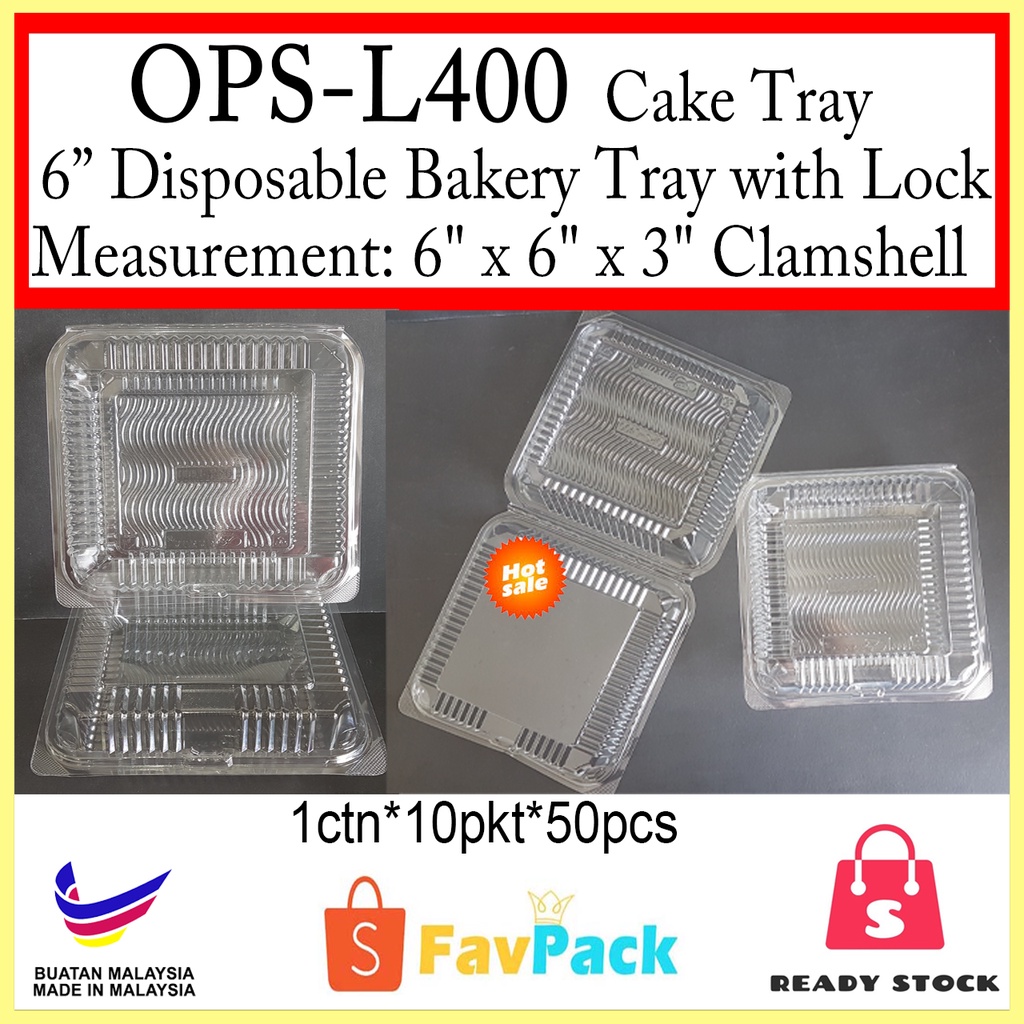 Ops L Benxon Square Butter Cake Tray Bekas Kek Disposable