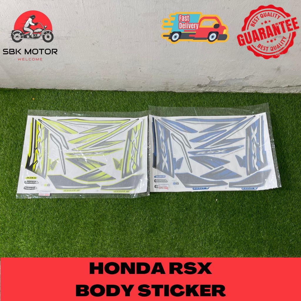 MORITAKA HONDA RSX BODY COVER SET STICKER LEMON YELLOW CARIBBEN BLUE