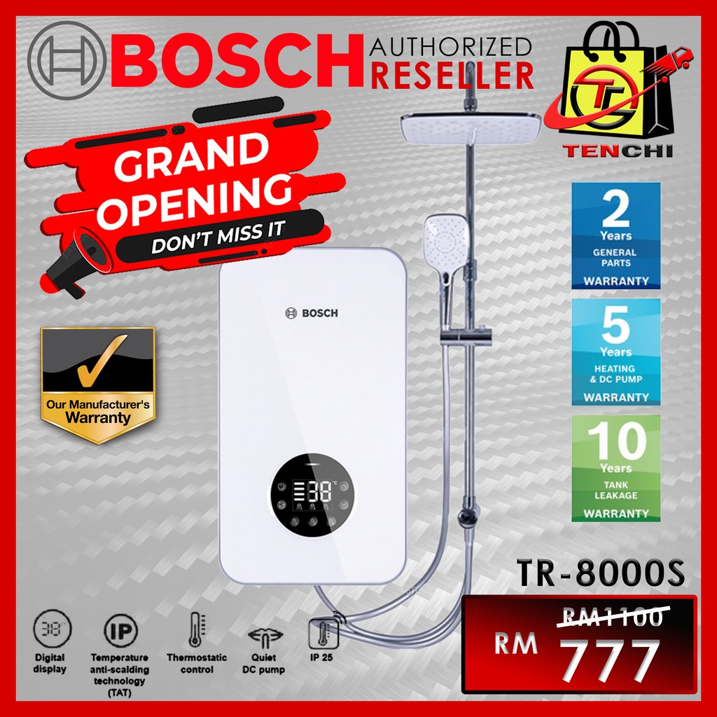 Bosch Tr S Electric Instantaneous Instant Rainshower Water Heater