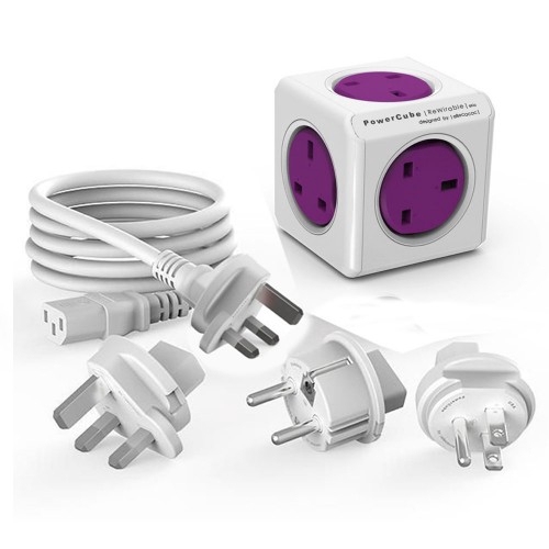 ALLOCACOC PowerCube ReWirable Travel Plugs Wt Power Cord Model 1841