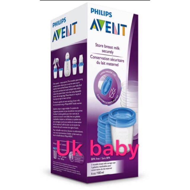 Philips Avent 5 Reusable Breast Milk Storage Cup 180ml 60z SCF619 05