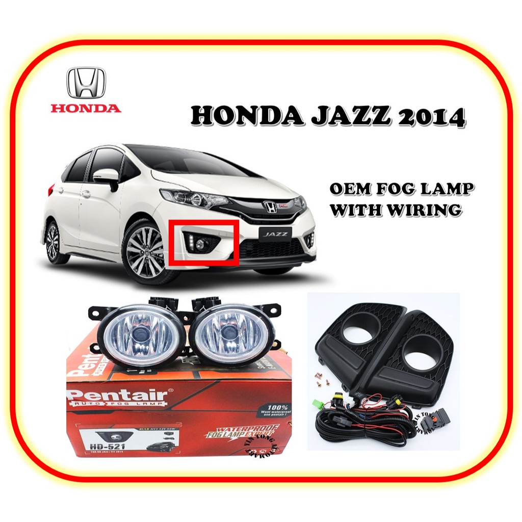 Pentair Honda Jazz 2014 Oem Fog Lamp Spot Light With Wiring Kit 1set