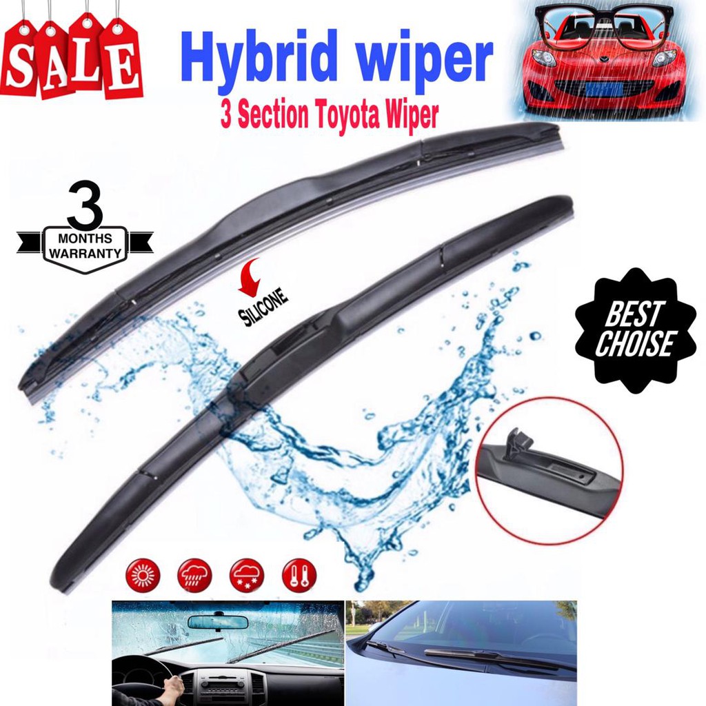 TOYOTA 3 Section Silicone Car Wiper Hybrid Wiper Perodua Proton Toyota